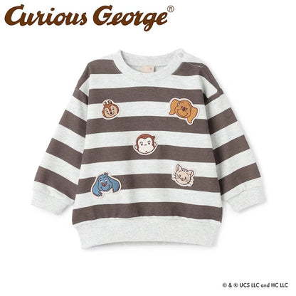 日本童裝 pe#main x Curious George 補丁衛衣 80-130cm 男童款/女童款 冬季 TOPS