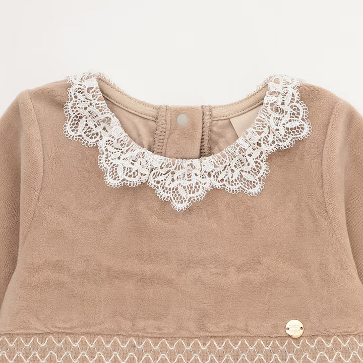 日本童裝 pe#main 天鵝絨蕾絲連身裙 80-130cm 女童款 冬季 DRESSES 面試/宴會/表演