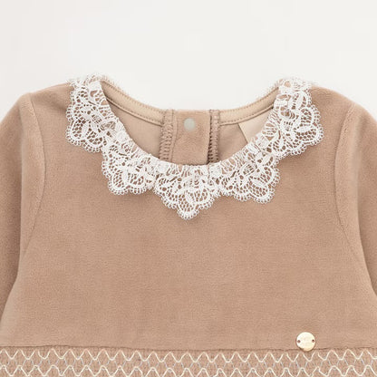 日本童裝 pe#main 天鵝絨蕾絲連身裙 80-130cm 女童款 冬季 DRESSES 面試/宴會/表演