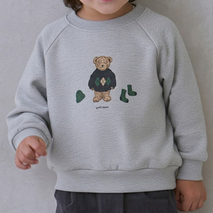 日本童裝 pe#main 印花衛衣 80-130cm 男童款 冬季 TOPS  聖誕紅/新年紅