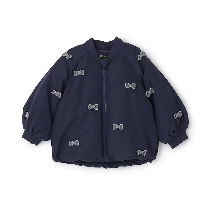 日本童裝 pe#main 蝴蝶結緞帶夾棉外套 80-130cm 女童款 冬季 (適合寒冷天氣、溫度低天氣）OUTERWEAR 
