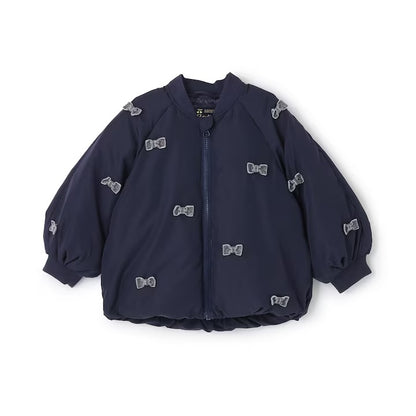 日本童裝 pe#main 蝴蝶結緞帶夾棉外套 80-130cm 女童款 冬季 (適合寒冷天氣、溫度低天氣）OUTERWEAR 