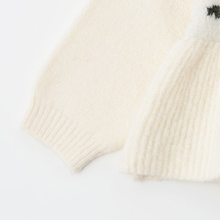 日本童裝 pe#main 珍珠針織花毛衣 80-130cm 女童款 冬季 TOPS