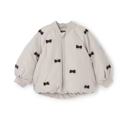 日本童裝 pe#main 蝴蝶結緞帶夾棉外套 80-130cm 女童款 冬季 (適合寒冷天氣、溫度低天氣）OUTERWEAR 