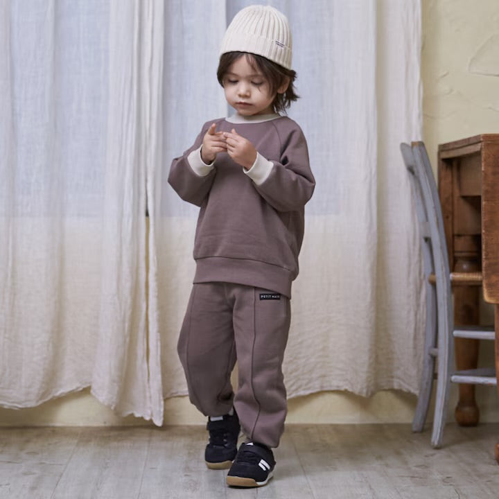 日本童裝 pe#main 抓毛領口撞色衛衣 80-130cm 男童款 冬季 TOPS