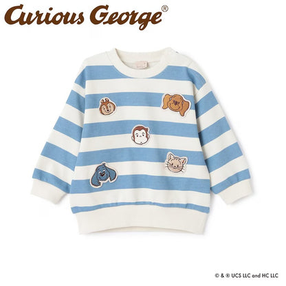 日本童裝 pe#main x Curious George 補丁衛衣 80-130cm 男童款/女童款 冬季 TOPS