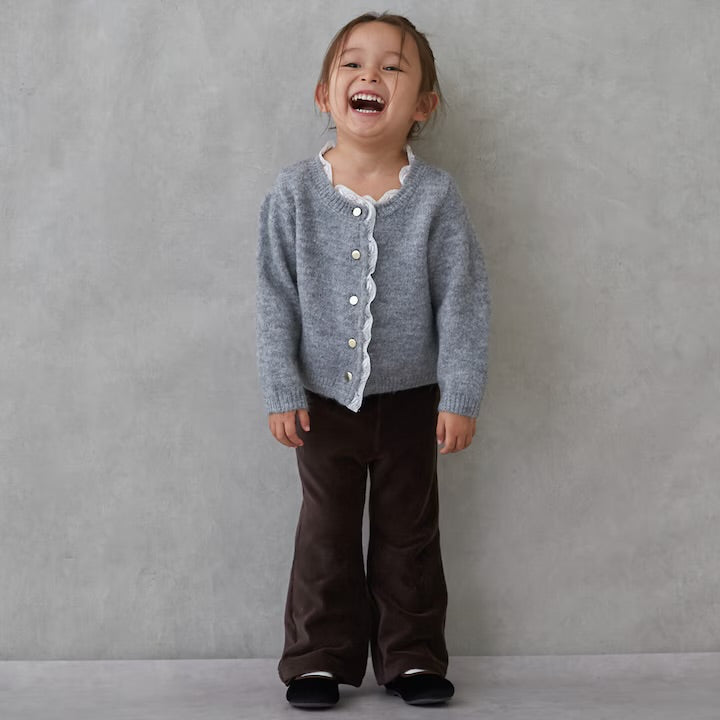 日本童裝 pe#main 毛絨絨喇叭褲 80-130cm 女童款 冬季 PANTS