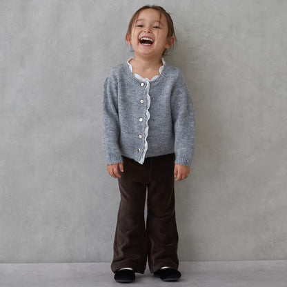 日本童裝 pe#main 毛絨絨喇叭褲 80-130cm 女童款 冬季 PANTS