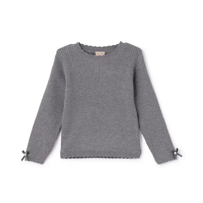 日本童裝 pe#main 羅紋針織上衣 80-130cm 女童款 冬季 TOPS 聖誕紅/新年紅