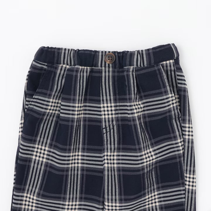 日本童裝 pe#main 薄抓毛格紋彈性長褲 80-130cm 男童款 冬季 PANTS