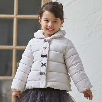 日本童裝 pe#main 蝴蝶結夾棉外套 80-130cm 女童款 冬季 (適合香港平均溫度、寒冷天氣、溫度低天氣）OUTERWEAR