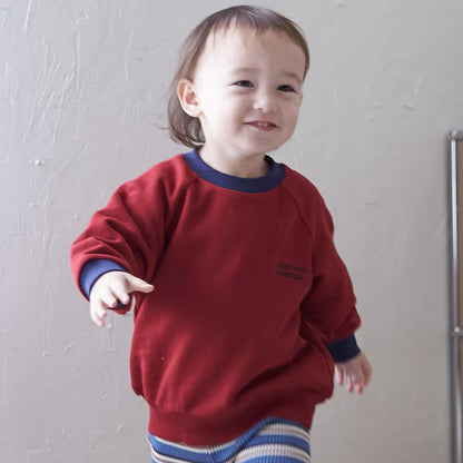 日本童裝 pe#main 抓毛領口撞色衛衣 80-130cm 男童款 冬季 TOPS