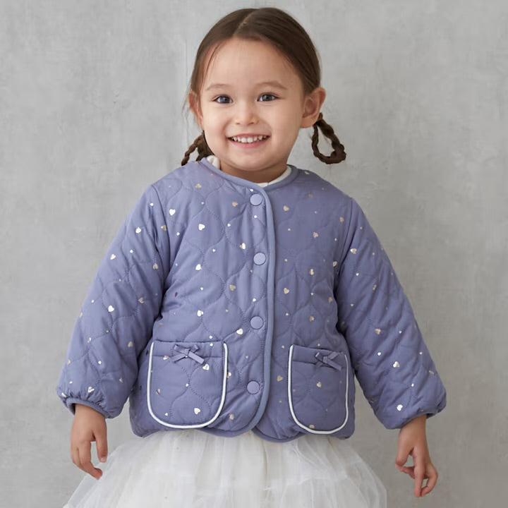 日本童裝 pe#main 2Way 雙面兩著 夾棉燙金外套 80-130cm 女童款 冬季 (適合初秋、香港平均溫度、寒冷天氣）OUTERWEAR