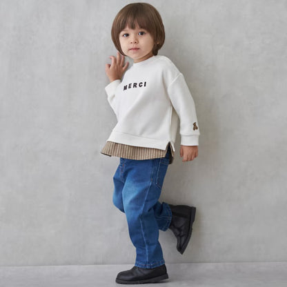 日本童裝 pe#main 磨毛牛仔褲 80-130cm 男童款 冬季 PANTS