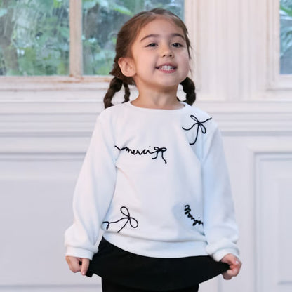 日本童裝 pe#main 刺繡Logo長袖上衣 80-130cm 女童款 冬季 TOPS