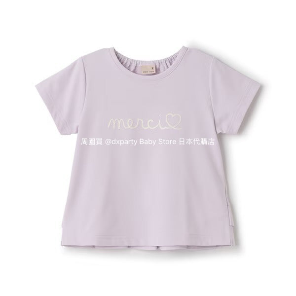 Japanese children's clothing pe#main amphibious quick-drying embroidered top 80-130cm girls summer TOPS summer swimsuit special edition 