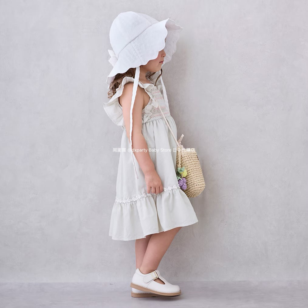 Japanese children's clothing pe#main small flying sleeve dress 80-130cm girls summer dresses 