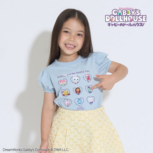 Japanese children's clothing Ly# mine x GABBY'S DOLLHOUSE printed top 100-130cm girls summer TOPS 