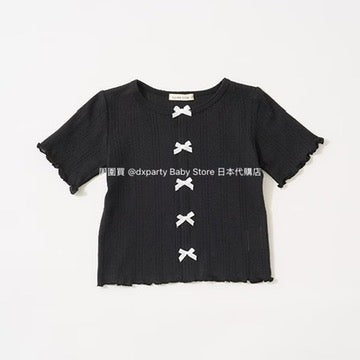 Japanese children's clothing Ly# mine bow top 100-150cm girls summer TOPS 
