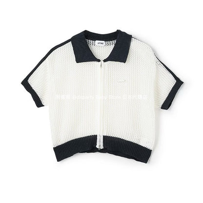 Lovetoxic Japanese children's clothing hollow knit short jacket 140-170cm girls summer OUTERWEAR 
