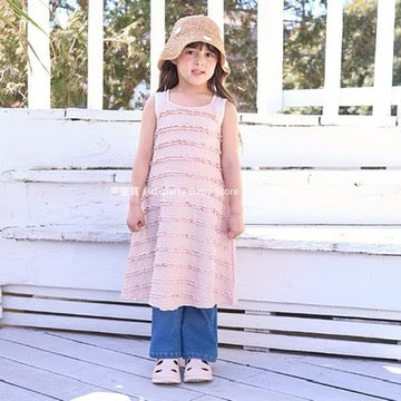 Japanese children's clothing Ly# mine square neck vest 100-150cm girls summer TOPS 
