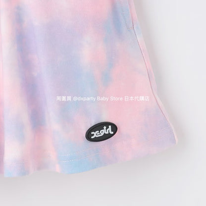 Japanese children's clothing X-girl Stages tie-dye top and culottes two-piece set 80-140cm girls' summer TOPS PANTS 