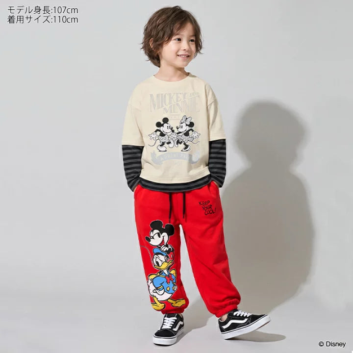 日本童裝 BDL x Disney 假兩件印花上衣 90-140cm 男童款 秋季 TOPS