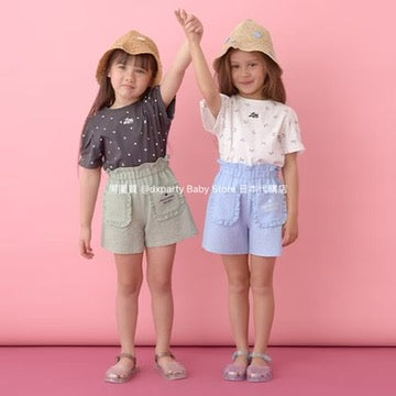 Japanese children's clothing Ly# mine ruffle pocket shorts 100-150cm girls summer PANTS 
