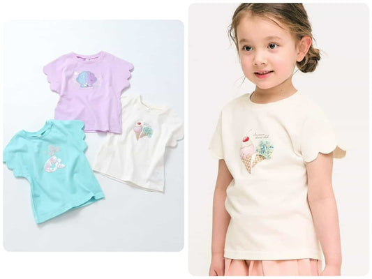 Japanese children's clothing apres les cours cute pattern tops 80-140cm girls summer TOPS 