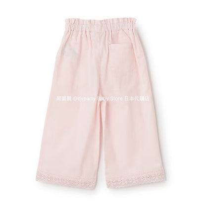 Japanese children's clothing pe#main lace wide-leg pants 80-130cm girls summer PANTS 