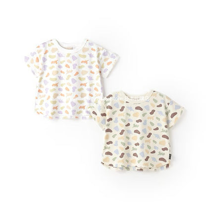 Japanese children's clothing pe#main contact cool print top 80-130cm boys/girls summer TOPS 