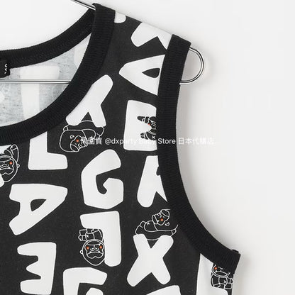 Japanese XLARGE KIDS Printed Vest 80-140cm Boys Summer TOPS 