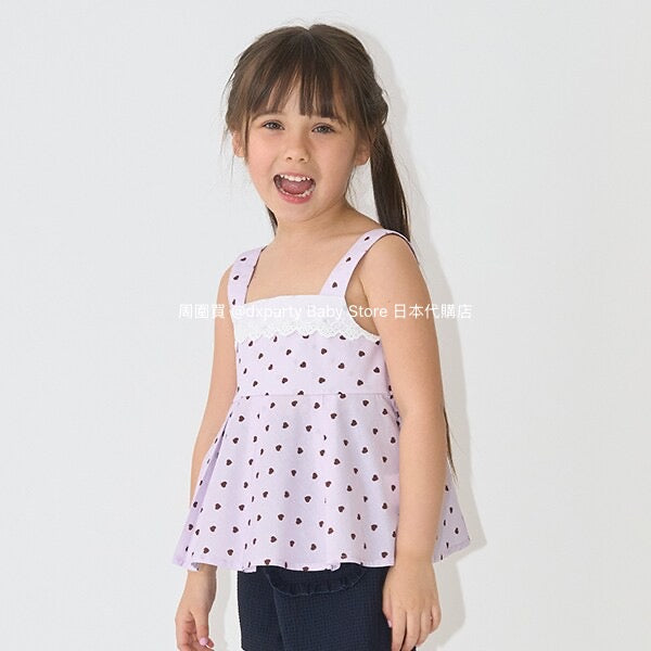 Japanese children's clothing Ly# mine ruffled camisole top 100-150cm girls summer TOPS 