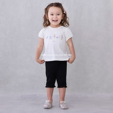 Japanese children's clothing pe#main contact cool embroidered top 80-130cm girls summer TOPS 