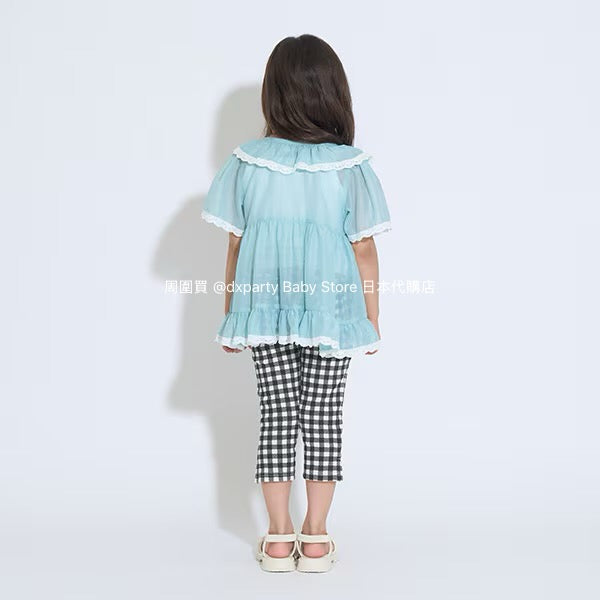 Japanese children's clothing Ly# mine chiffon coat shirt 100-150cm girls summer TOPS OUTERWEAR 