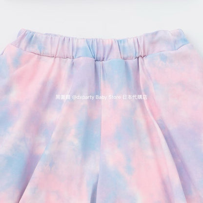 Japanese children's clothing X-girl Stages tie-dye top and culottes two-piece set 80-140cm girls' summer TOPS PANTS 