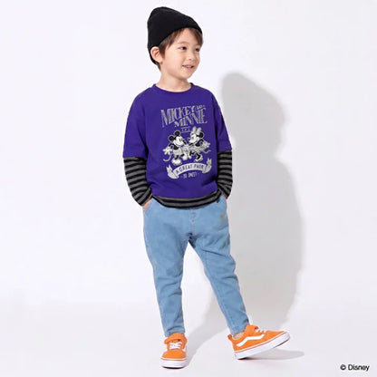 日本童裝 BDL x Disney 假兩件印花上衣 90-140cm 男童款 秋季 TOPS