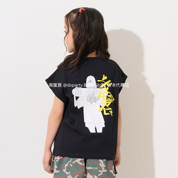 Japanese children's clothing X-girl Stages skateboard girl print top 90-140cm girls summer TOPS 
