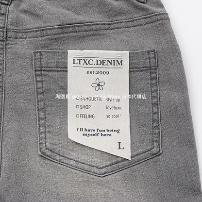 Lovetoxic Japanese children's clothing contact cold flared jeans 140-170cm girls summer PANTS 