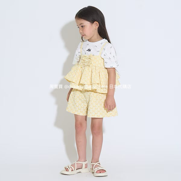 Japanese children's clothing Ly# mine tank top and shorts set 100-150cm girls summer TOPS PANTS 