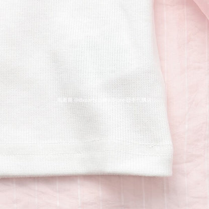 Lovetoxic Japanese children's clothing fake two-piece off-the-shoulder shirt 140-160cm girls summer TOPS 