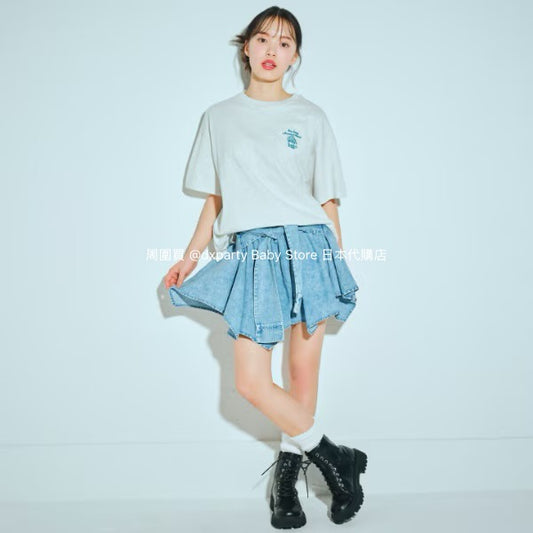Lovetoxic Japanese children's clothing shirt wrap denim culottes 140-170cm girls summer PANTS 