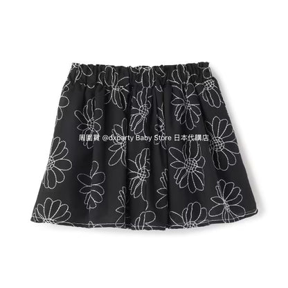 Japanese children's clothing pe#main flower embroidered skirt 80-130cm girls summer SKIRTS 