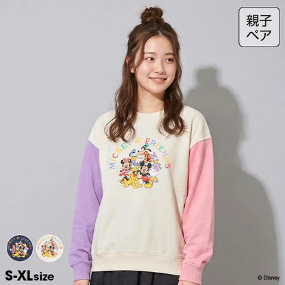 日本童裝 BDL x Disney 親子裝 雙色袖衛衣 S-XL 大人款 秋季 TOPS