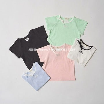 Japanese children's clothing Ly# mine bow top 100-150cm girls summer TOPS 