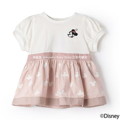 Japanese children's clothing pe#main x Disney patchwork top 80-130cm girls summer TOPS 