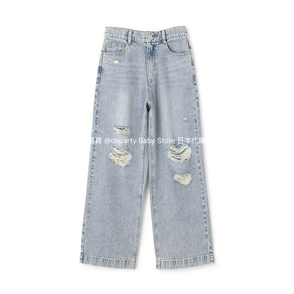 日本童裝 Lovetoxic 破洞牛仔闊腳褲 140-170cm 女童款 夏季 PANTS