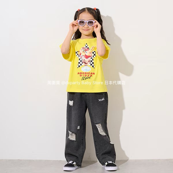 Japanese children's clothing X-girl Stages ice cream print top 80-140cm girls summer TOPS 