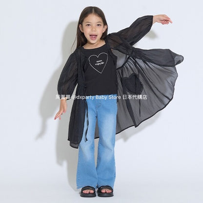 Japanese children's clothing Ly# mine 2Way two-piece sheer jacket 100-150cm girls summer outerwear 