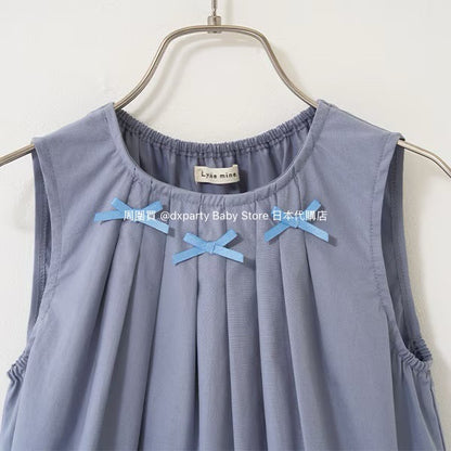 Japanese children's clothing Ly# mine bow vest dress 100-150cm girls summer dresses 